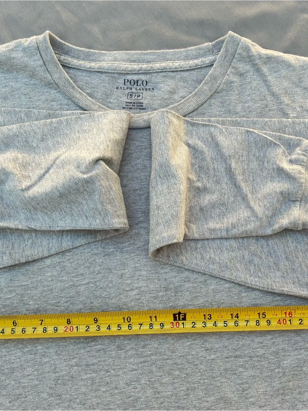 Polo by Ralph Lauren Light Gray Long Sleeve Crewneck Shirt with Navy Pony